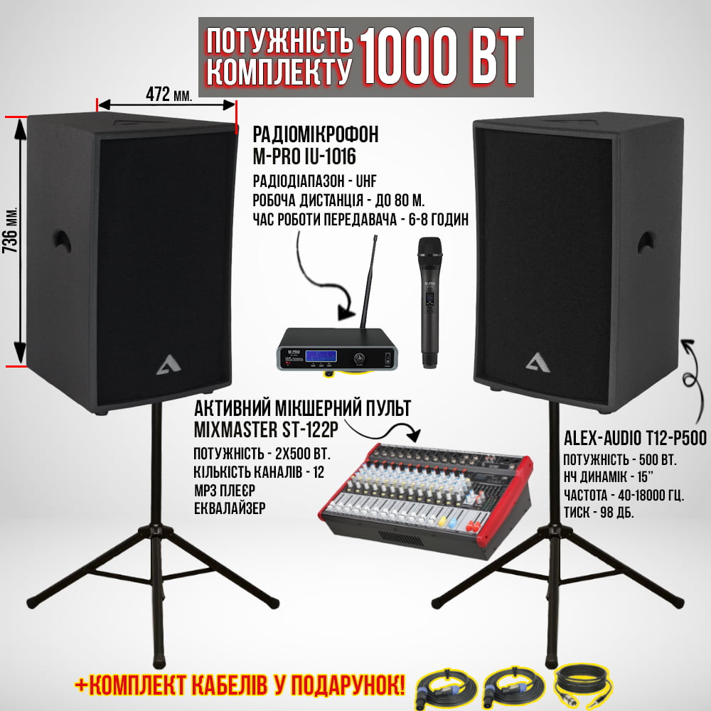 Акустичний комплект SET15PW (1000 Вт.)