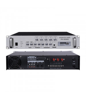 PA-8080U (5 зон; 80 Вт.) Трансляционный усилитель SD/USB/BT/FM